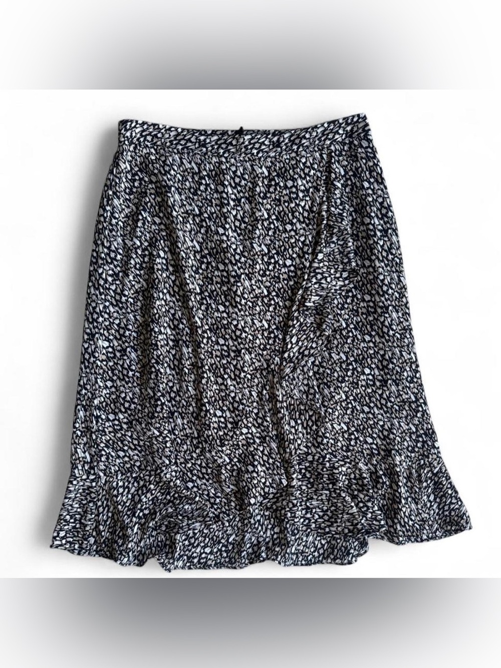 Banana Republic Black and White Printed A-Line Skirt